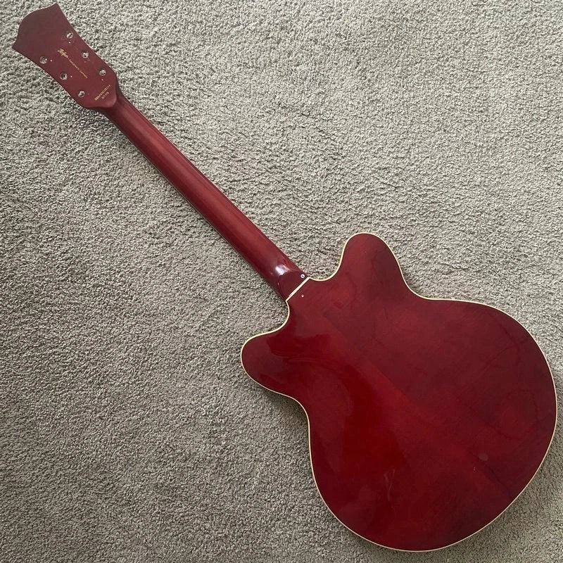 Semi Hollow Guitar Set in Red, Tiger Maple Body, Mahogany Neck