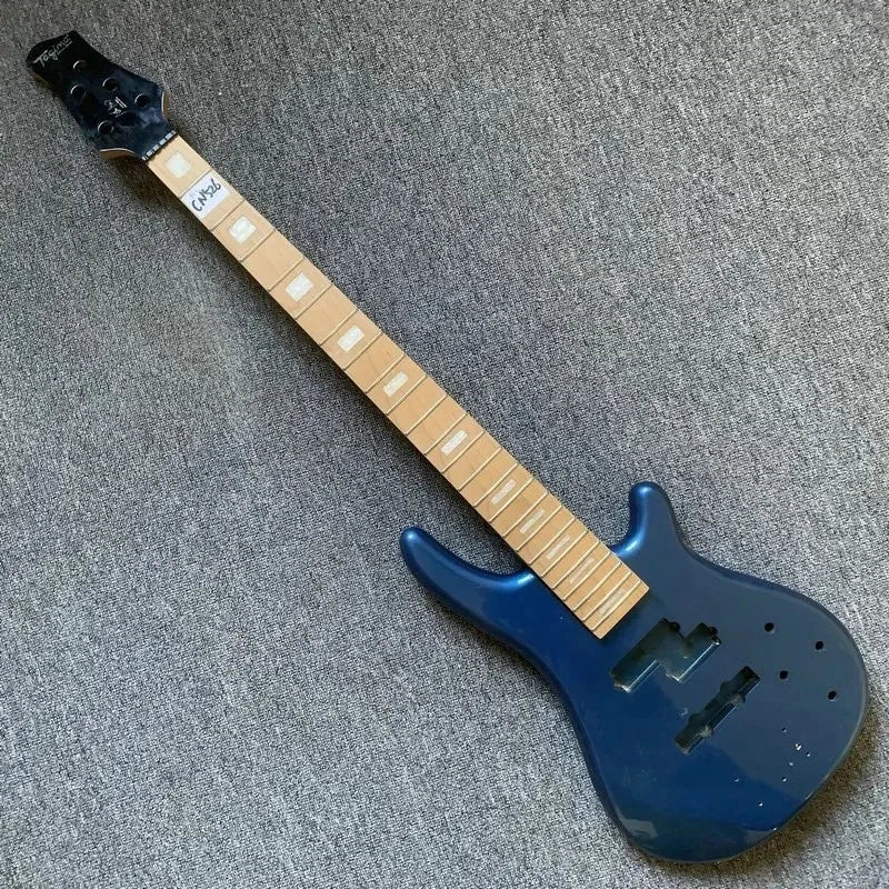 Blue Basswood 5 String Bass Body with Maple Neck