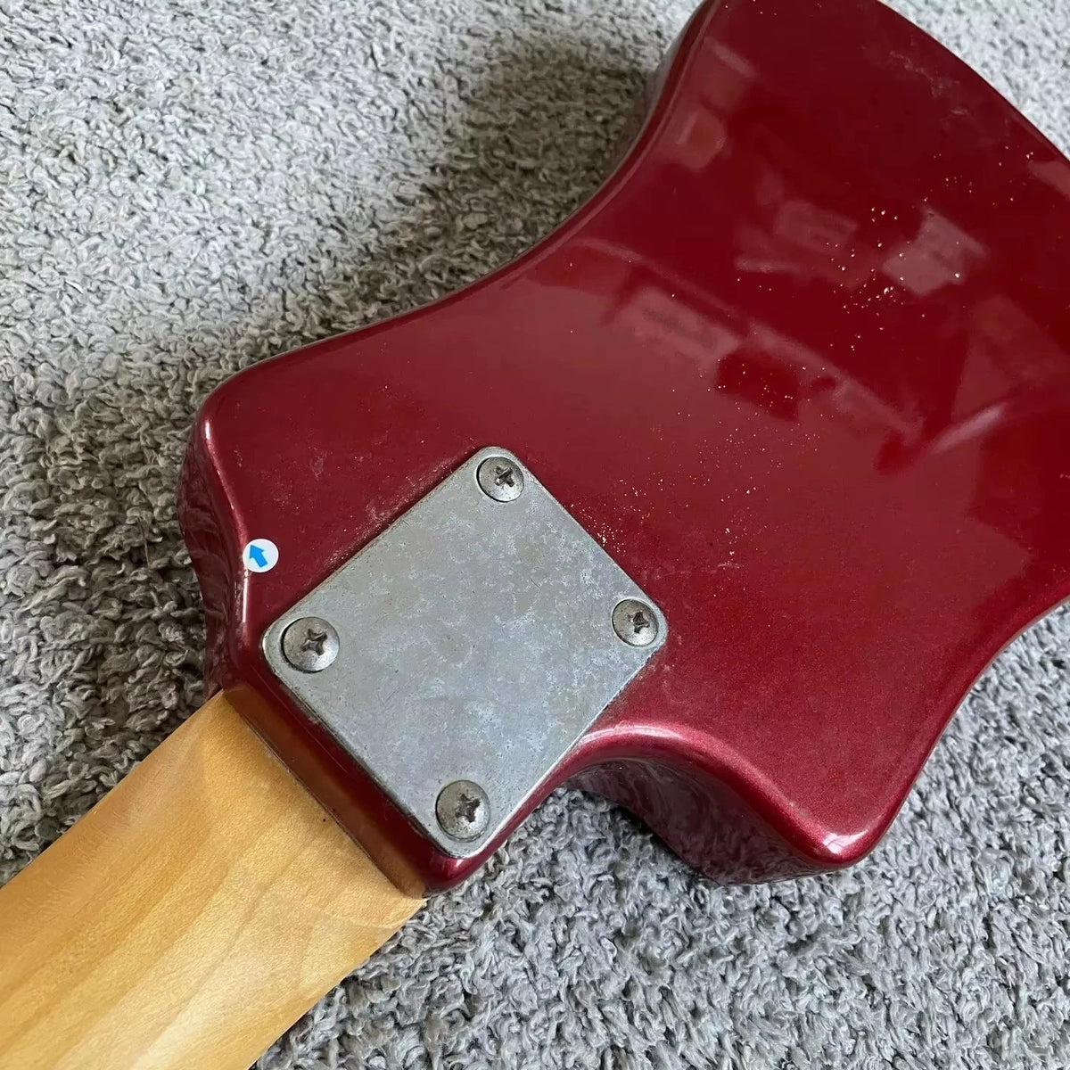 Red Mini Electric Guitar Kit, 24-Fret Reverse-Headst<wbr/>ock DIY Project