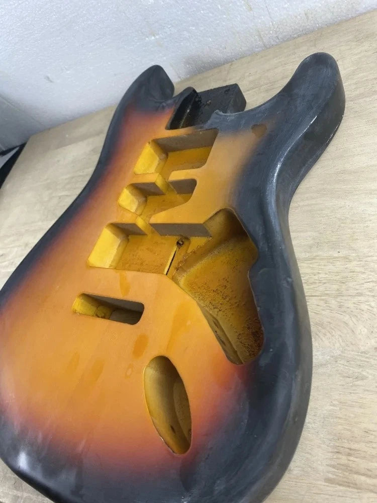 Sunburst Finish Guitar Poplar Wood Body Fit Strat ST DIY Project