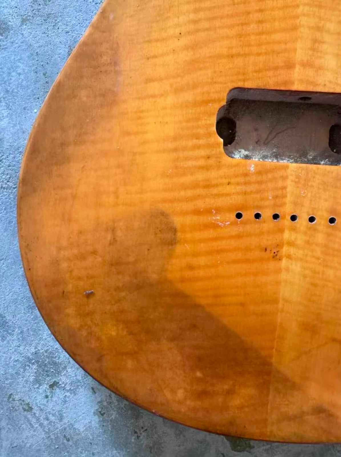 Orange Quilted Maple Top HH Guitar DIY Project Body