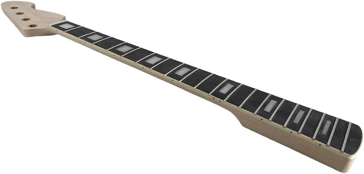 Unfinished 4 String Bass Maple Neck, 2 Frets Rosewood Fingerboard Fit Jazz Bass