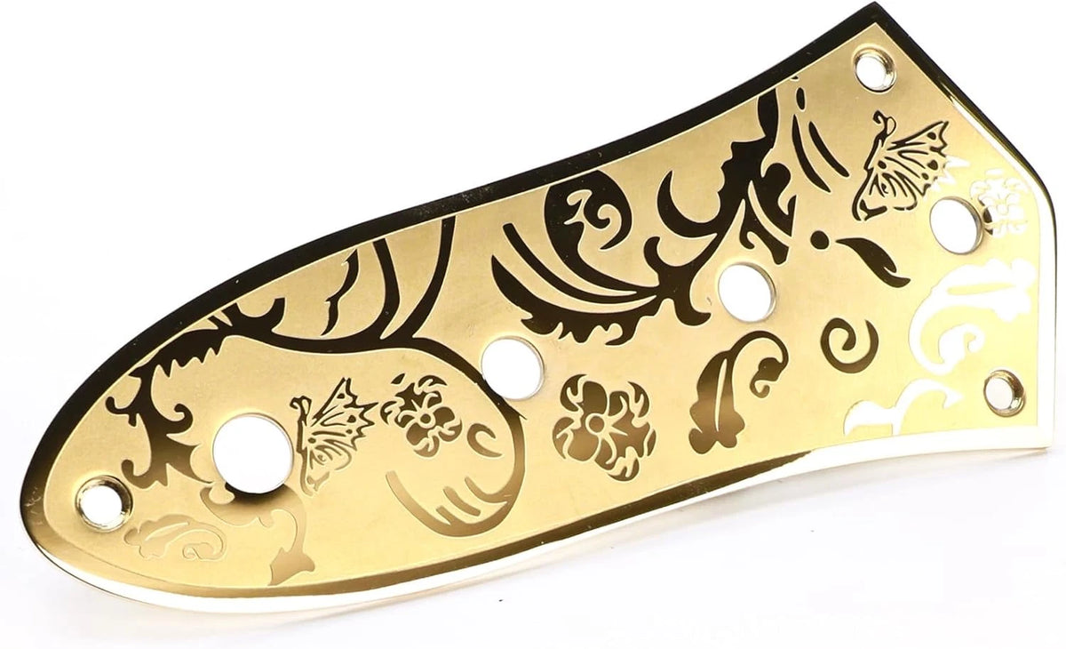 Gold Engraved Bass Control Plate Fit Jazz Bass
