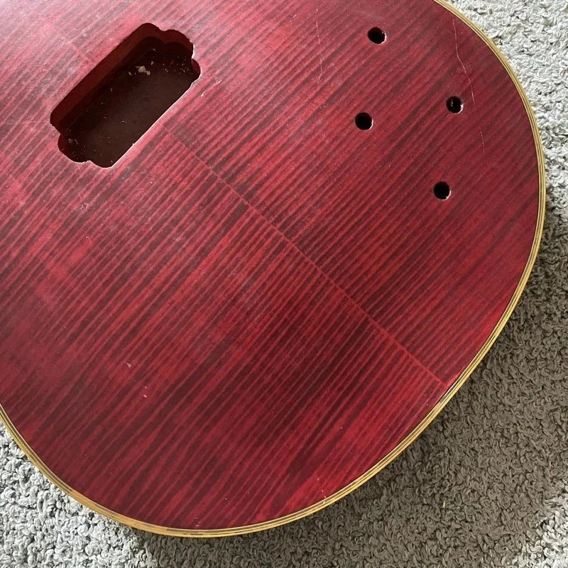 DeVille Red Tiger Maple Top Guitar Body, Rosewood Fingerboard Neck