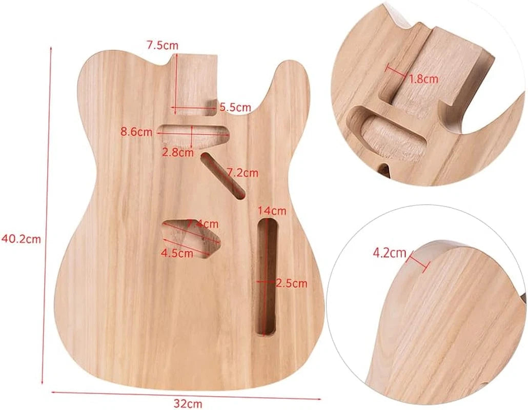 Poplar Wood Guitar Single Cut Body Fit Telecaster Tele