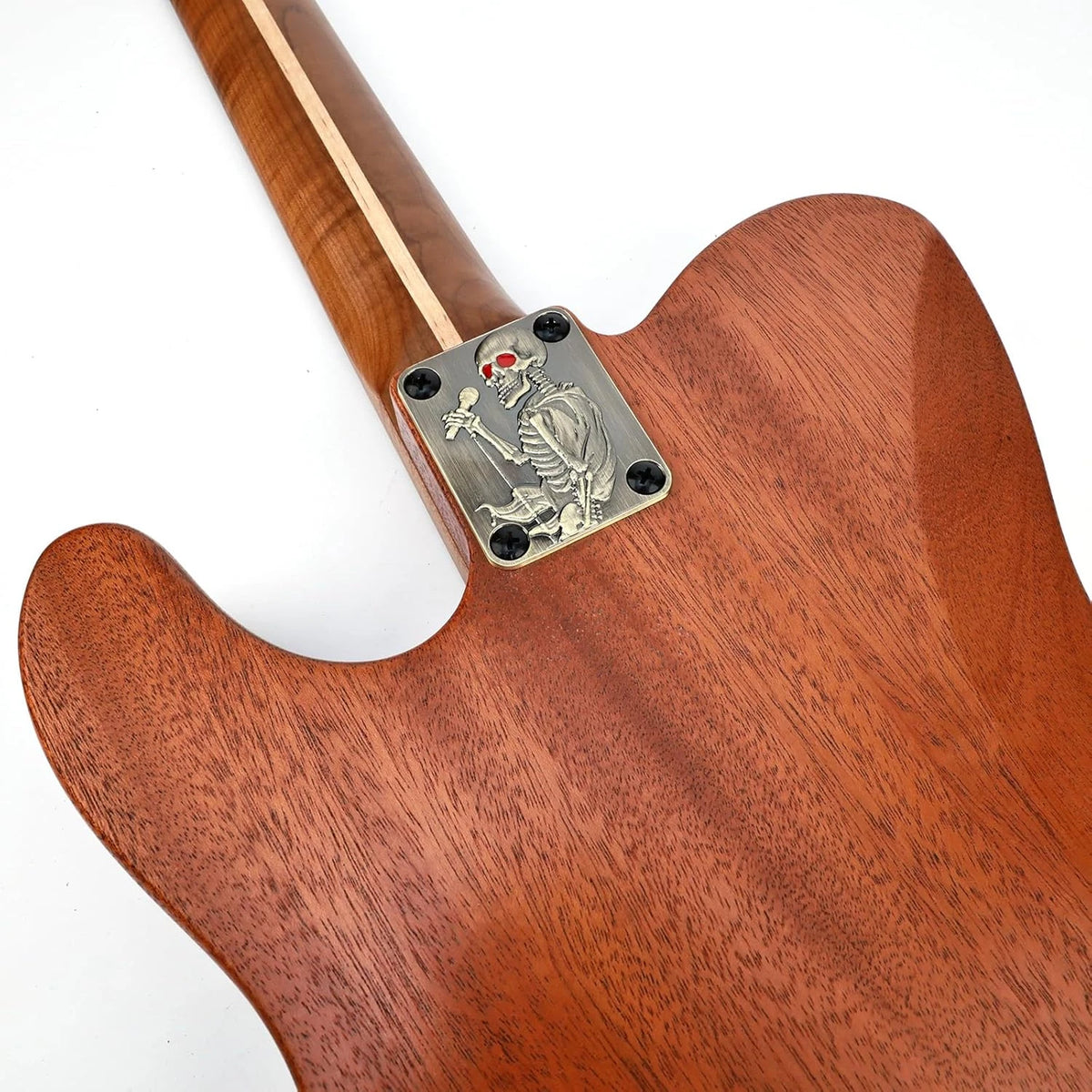 Bronze Skeleton Top Guitar Bass Neck Plate Fit Jackson,Dean,W<wbr/>ashburn,ESP LTD,Eko
