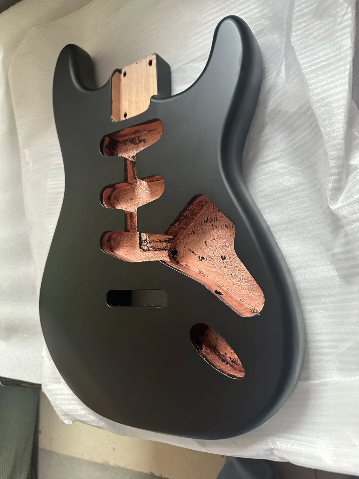 Matte Black Nitrocellulose Alder ST Guitar Body