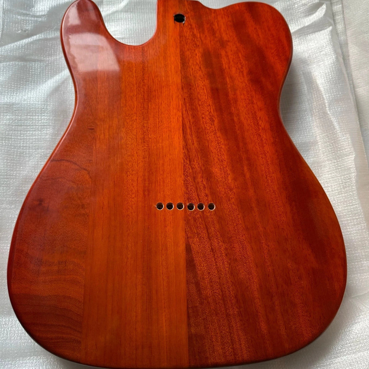 Orange Flame Maple-Veneer Mahogany Guitar Body, Gloss Finish Fit TL DIY Project