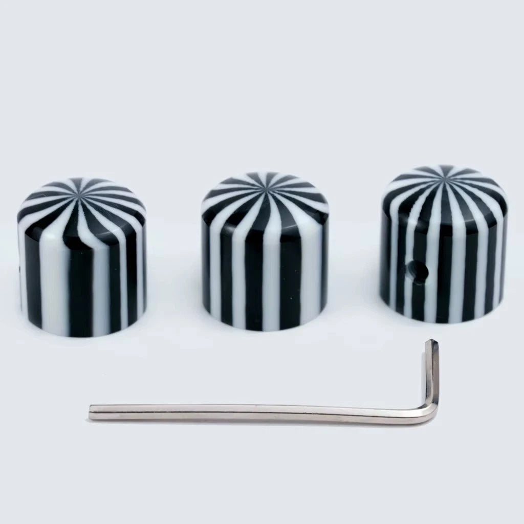 3pcs Striped Acrylic Guitar Knobs Fit Schecter,Ibane<wbr/>z,Washburn,Pea<wbr/>vey,Fender,LTD