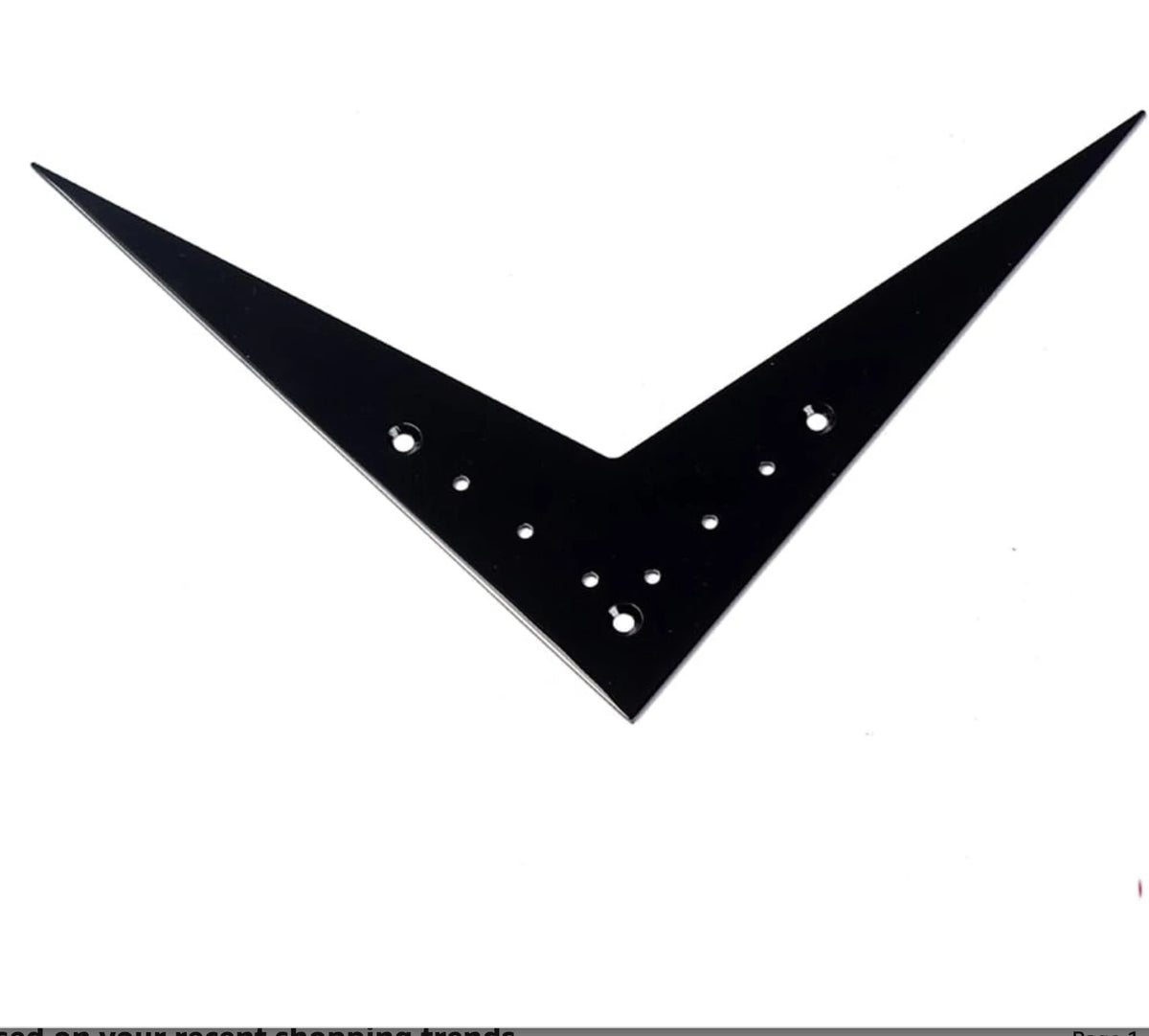 Black Flying V Guitar Fixed Bridge Tailpiece