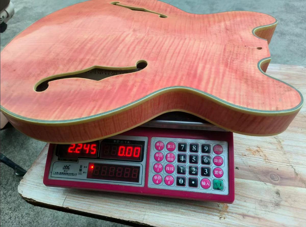 Red Tiger Maple Top Semi Hollow Jazz Guitar Body