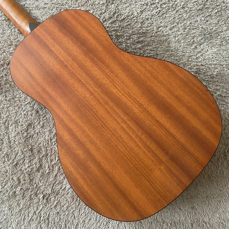 Luna 38 Inch Acoustic Guitar, Engraved Butterflies Pine Top Body, Okoume Neck