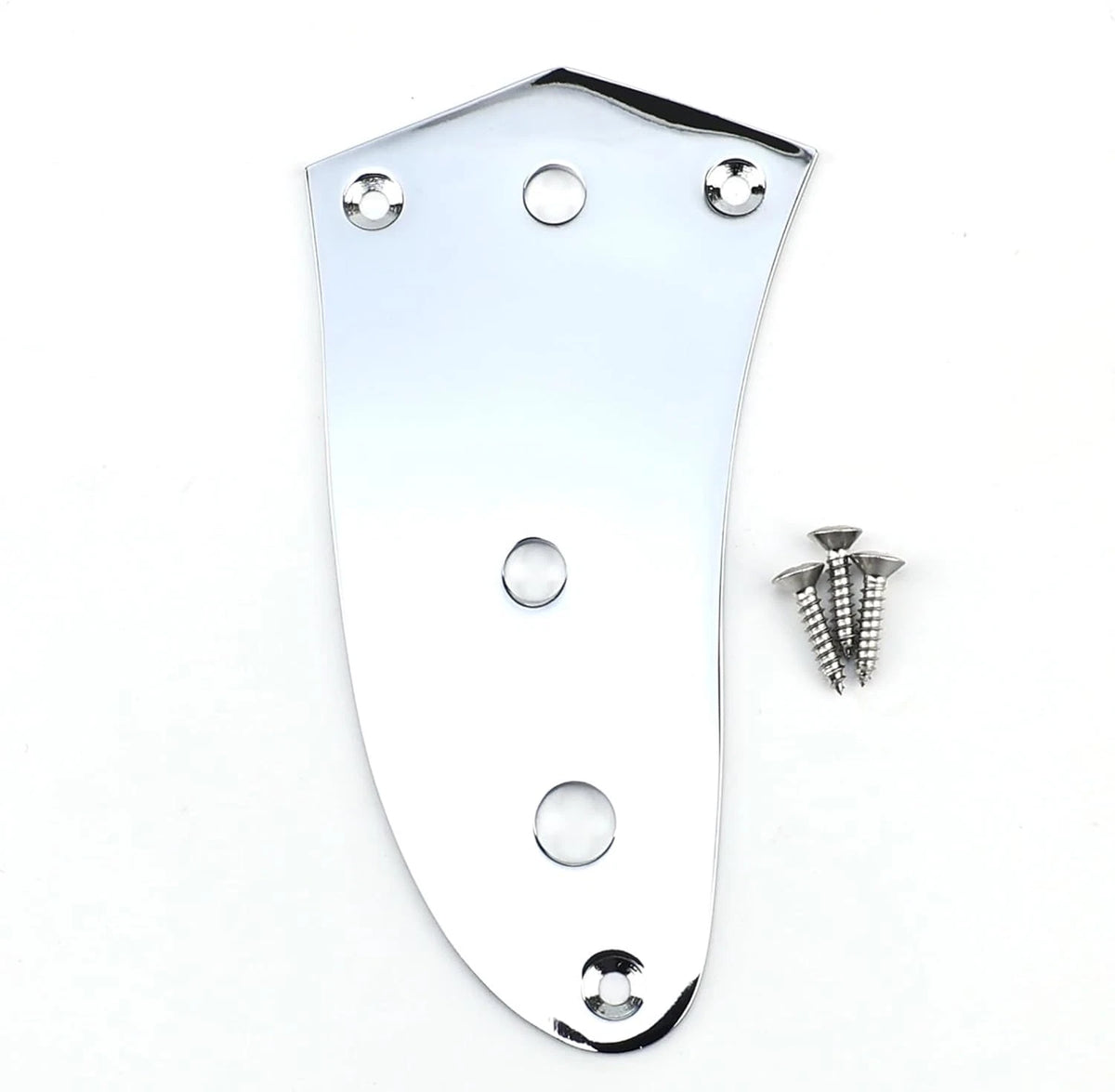 Chrome Metal Guitar Bottom Control Plate with Mounting Screws Fit Jaguar Guitars