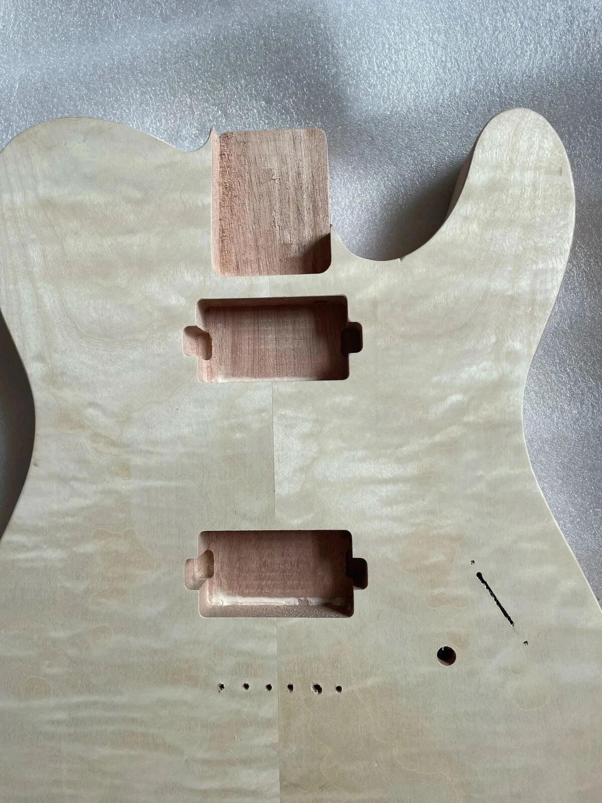 HH Unfinished Mahogany Guitar Body with Quilted Maple Top For Telecaster Tele