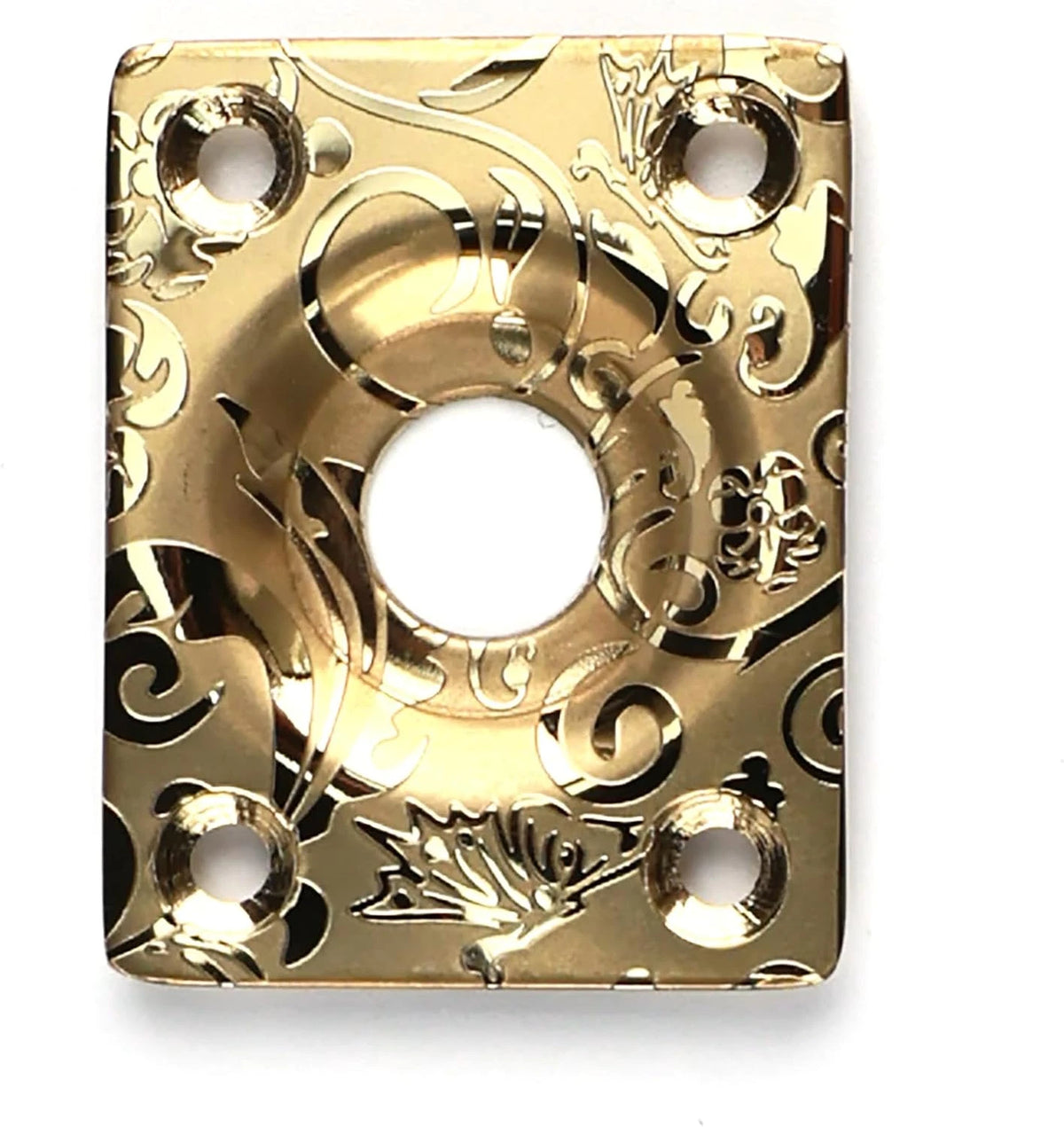 Gold Guitar Engraved Jack Plate Square Socket Fit LP , Tele TL