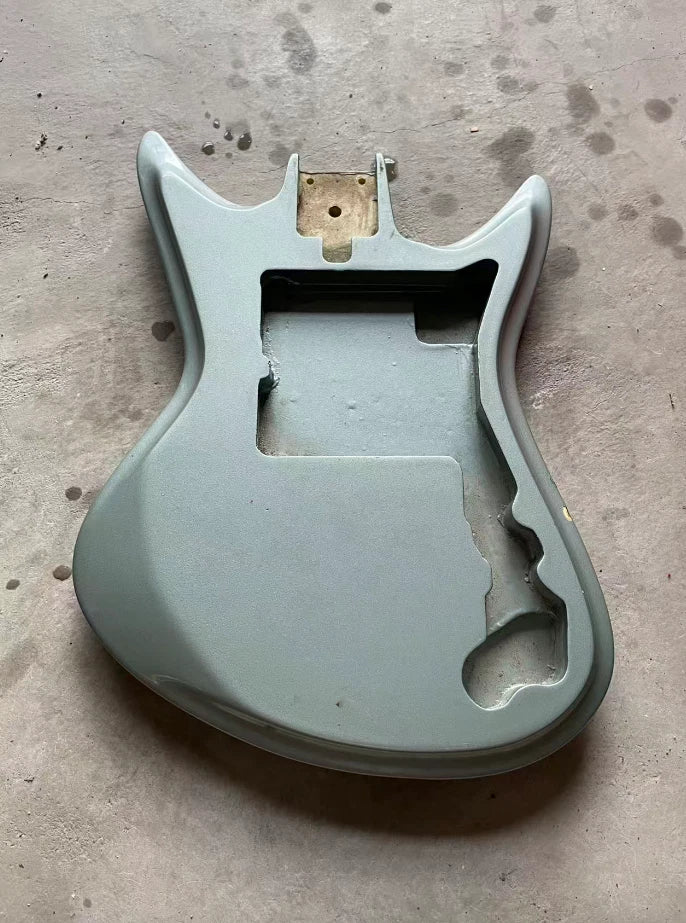 Metallic Gray Finish Guitar Solid Basswood Body Fit Teisco Sharkfin DIY Project