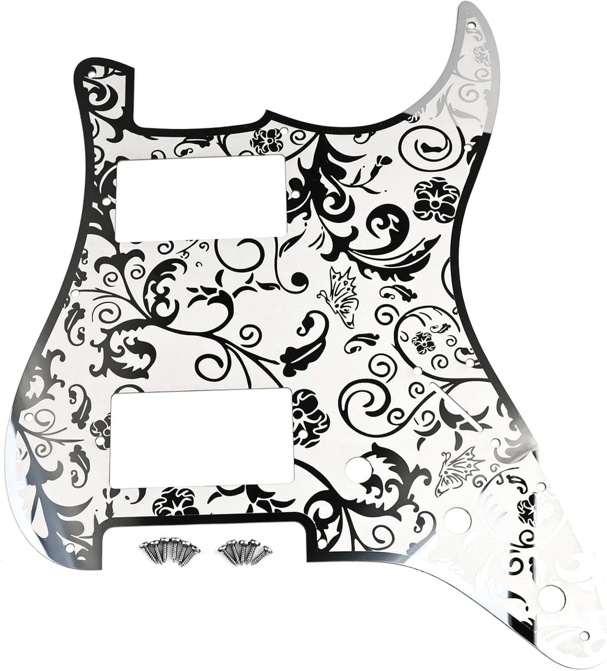 Metal Engraved Guitar HH Pickguard Scratch Plate Fit Stratocaster Strat