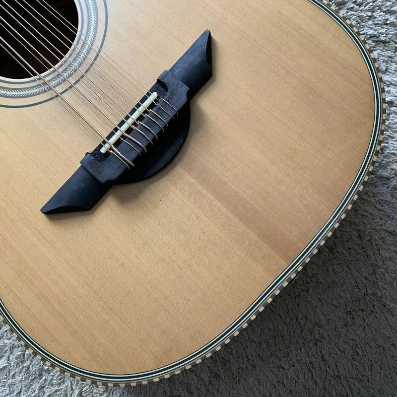 Natural Finish 10 String Acoustic Electric Guitar, Solid Spruce Top, Rosewood