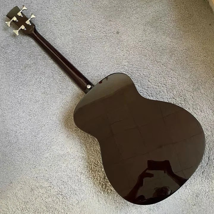 Sunburst 4-String Acoustic Bass Guitar. Mahogany Neck, 20 Frets