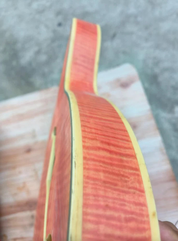 Red Tiger Maple Top Semi Hollow Jazz Guitar Body