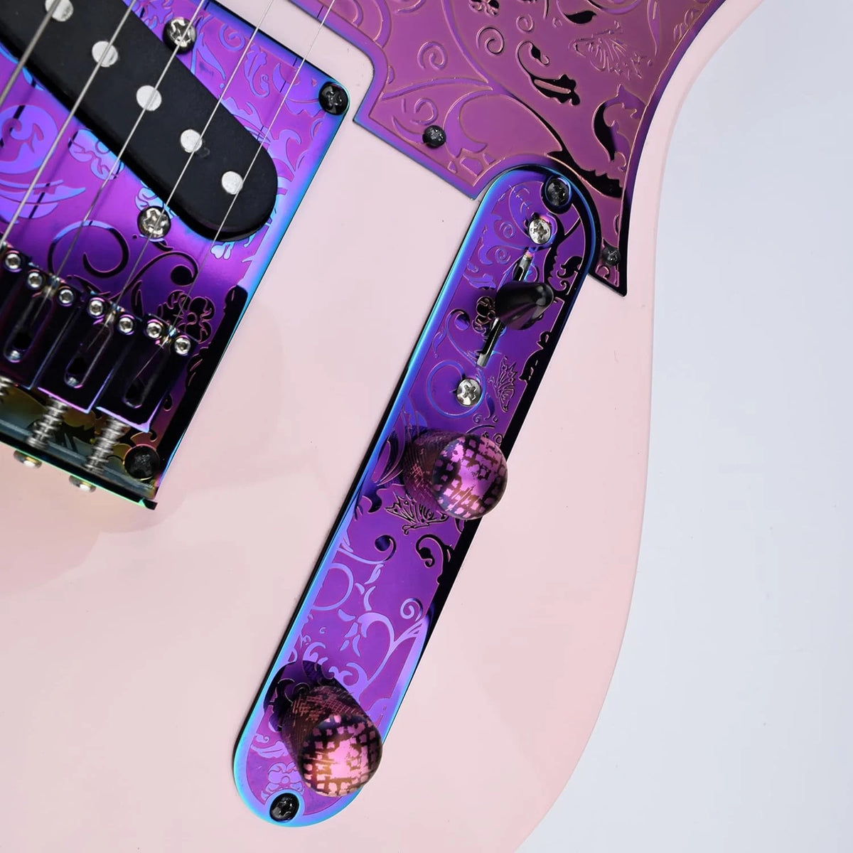 Rainbow Purple Engraved Guitar Control Plate Fit Telecaster Tele