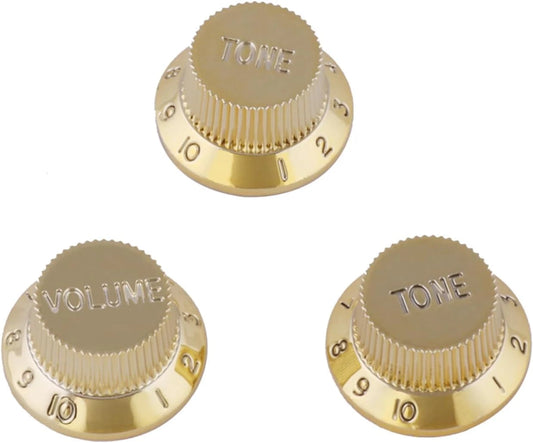 3pcs Gold Guitar Volume Tone Control Knobs Set Fit Strat ST