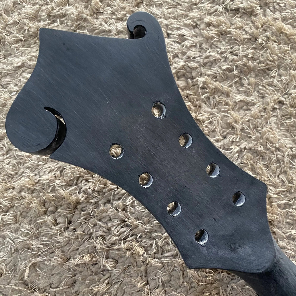 F Style 8 String Mandolin Body, Matte Black, No Frets