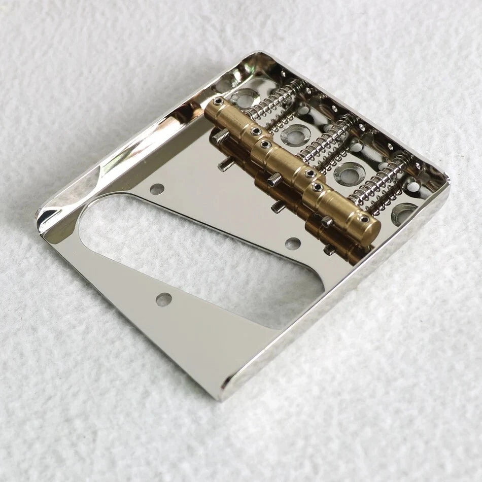 Nickel Left Hand Guitar Ashtray Bridge with Brass Saddles For Telecaster Tele