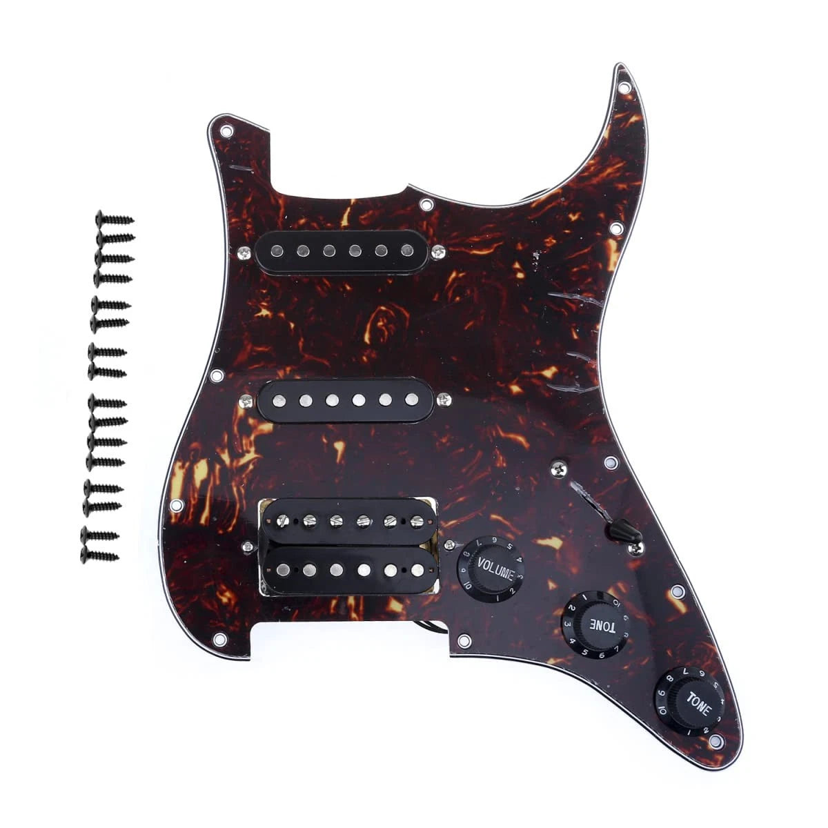 Tortoise Shell HSS Guitar Loaded Prewired Pickguard Fit Strat ST