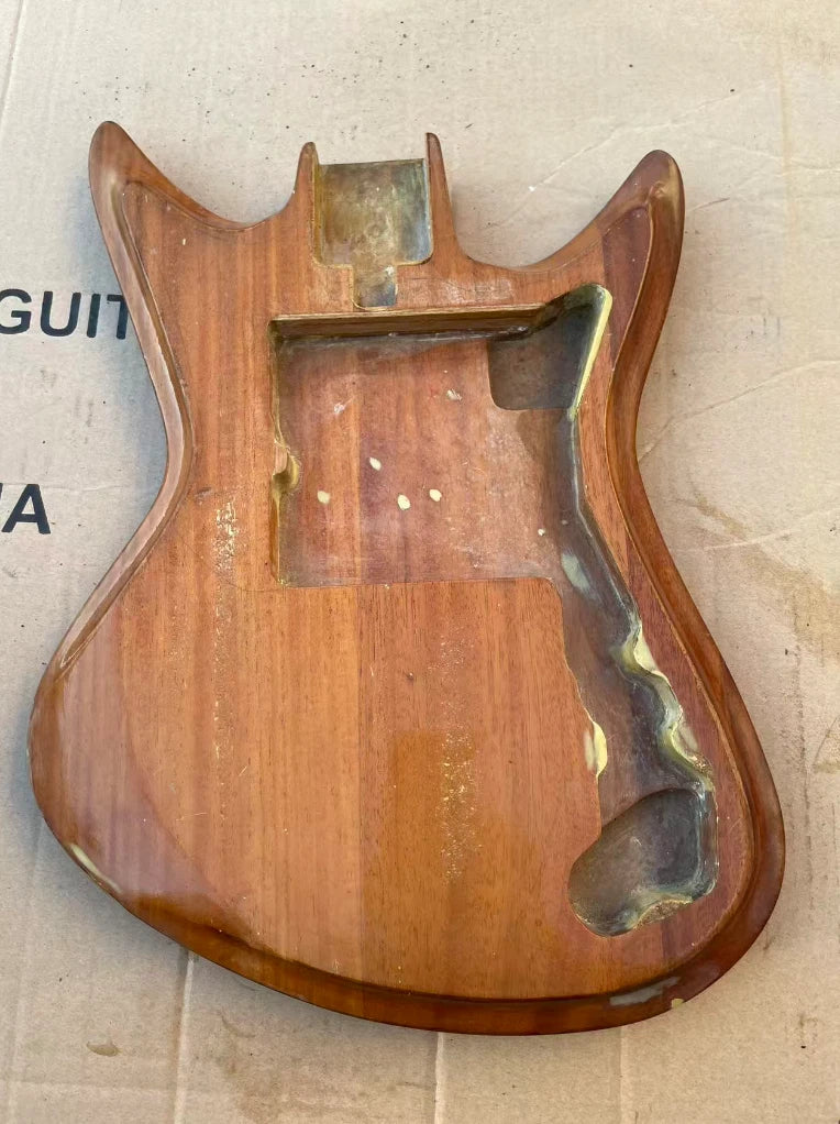 Natural Gloss Finish Mahogany Wood Guitar Body Fit Teisco Sharkfin DIY