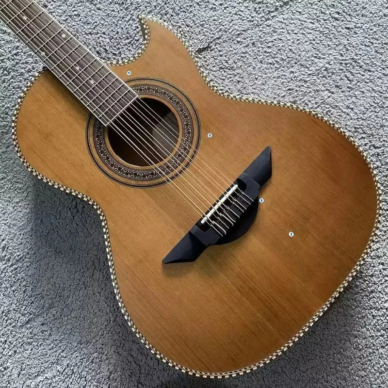 10-String Acoustic Electric Guitar, Red Cedar Top Body, Mahogany Neck