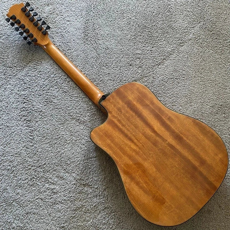 LAG 12-String Acoustic Electric Guitar, Mahogany Neck, Rosewood Fingerboard