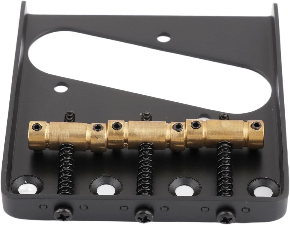 Black Guitar Vintage Ashtray Bridge with Brass Saddles Fit Telecaster Tele
