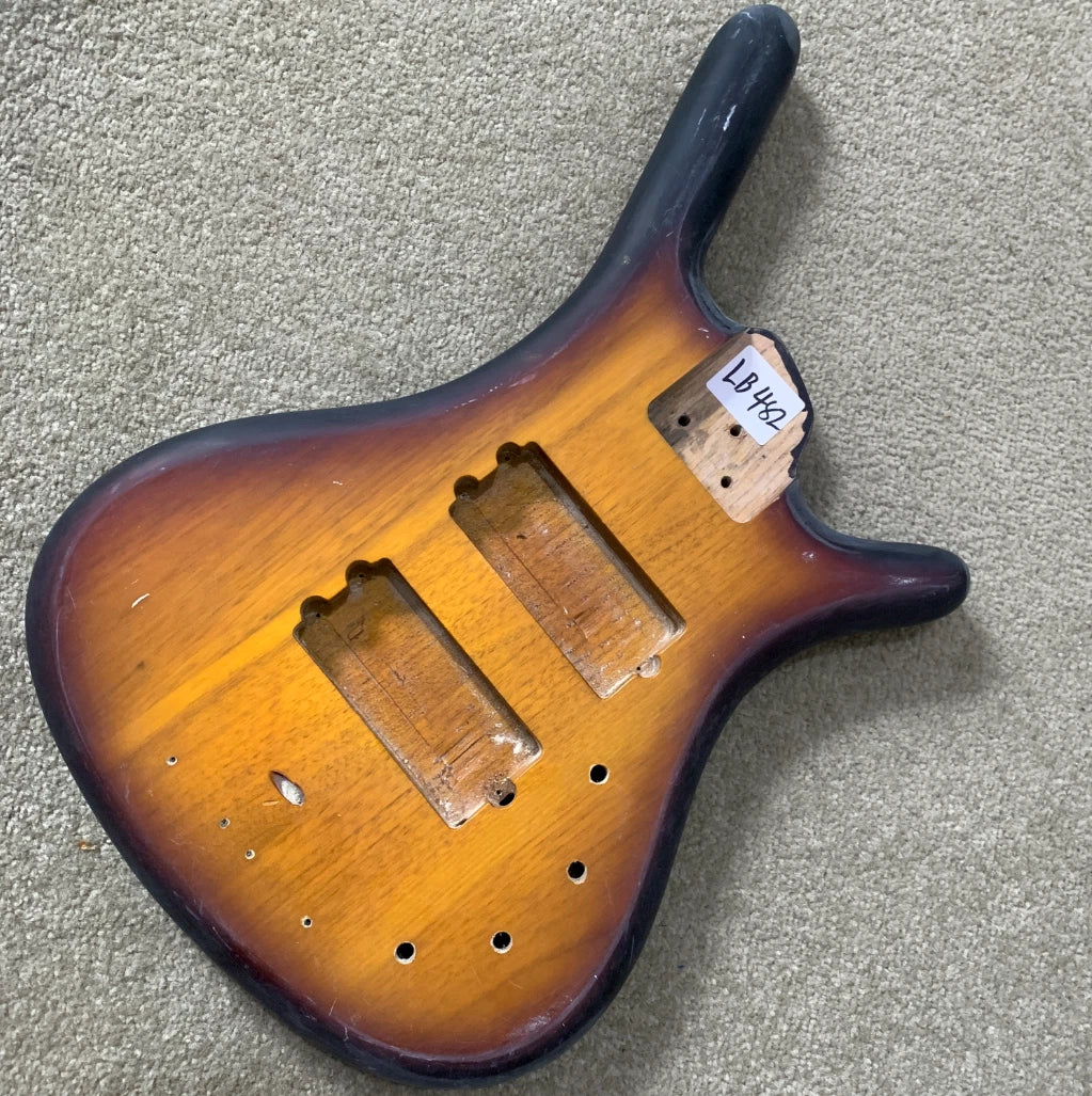 5 String Bass Body, Active Routing, Mahogany in Sunburst Finish Fit Warwick