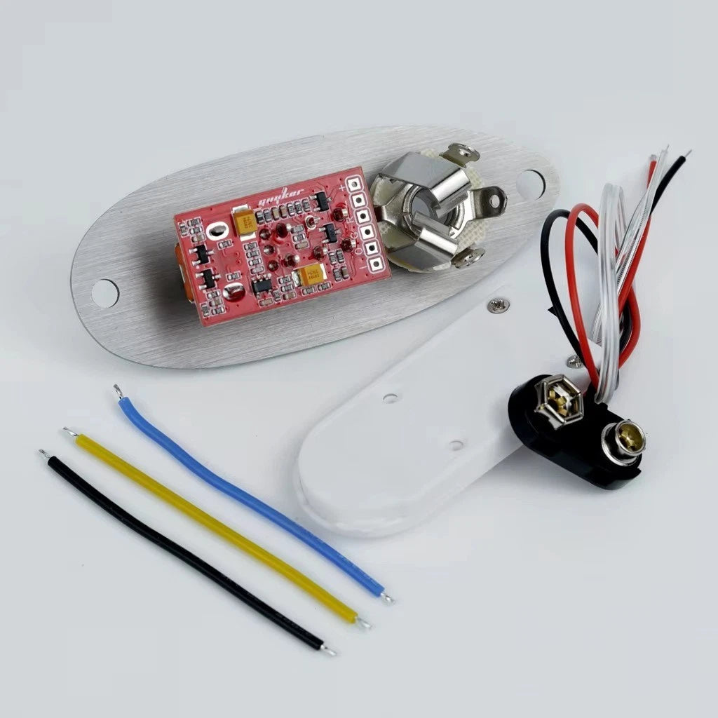 Guitar Active Preamp Oval Plate Clean Boost Buffered Bypass Pre-wired Fit ST