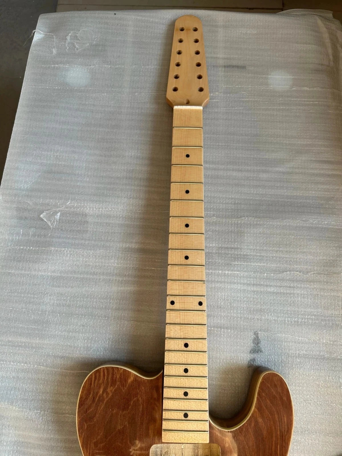 1 Set DIY Project 12 String Guitar, Paulownia Wood Body with Maple Neck Fit TL