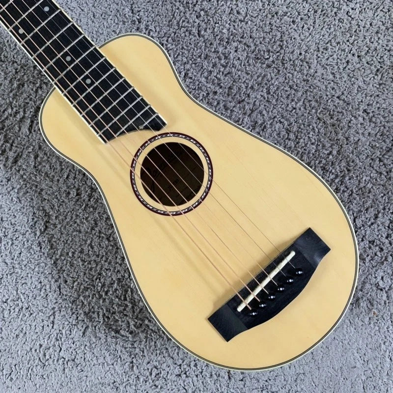34 Inch Travel Acoustic Guitar, Spruce Top Body, Rosewood Fingerboard Neck