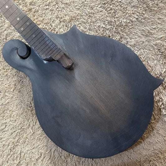 F Style 8 String Mandolin Body, Matte Black, No Frets