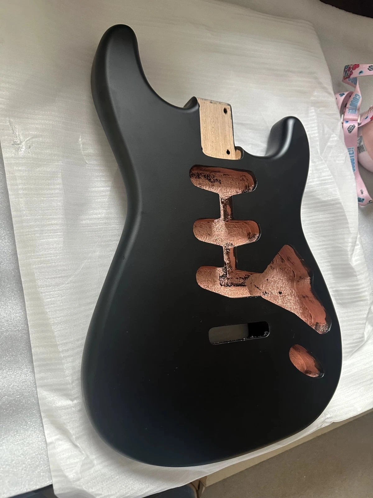 Matte Black Nitrocellulose Alder ST Guitar Body