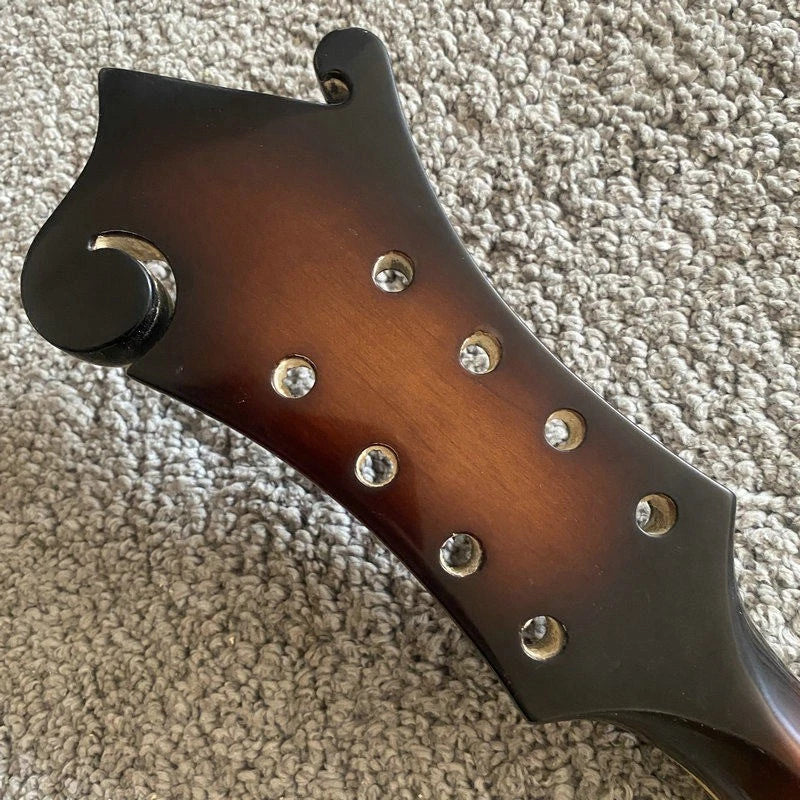 Sunburst Mahogany Wood 8 String Mandolin Body, Ebony Fingerboard Neck