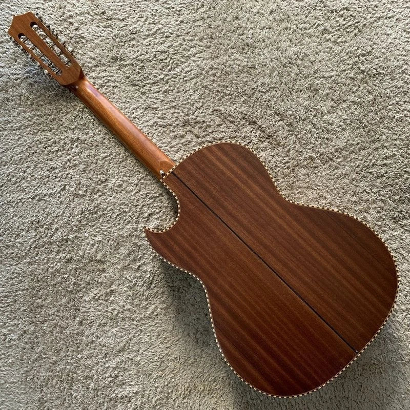 10 String Crossover Acoustic Electric Guitar, Solid Red Pine Top
