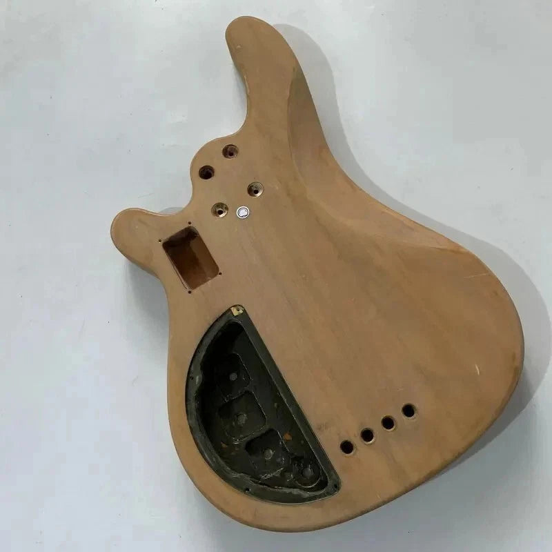 Unfinished 4 String Bass Okoume Wood Body DIY Project