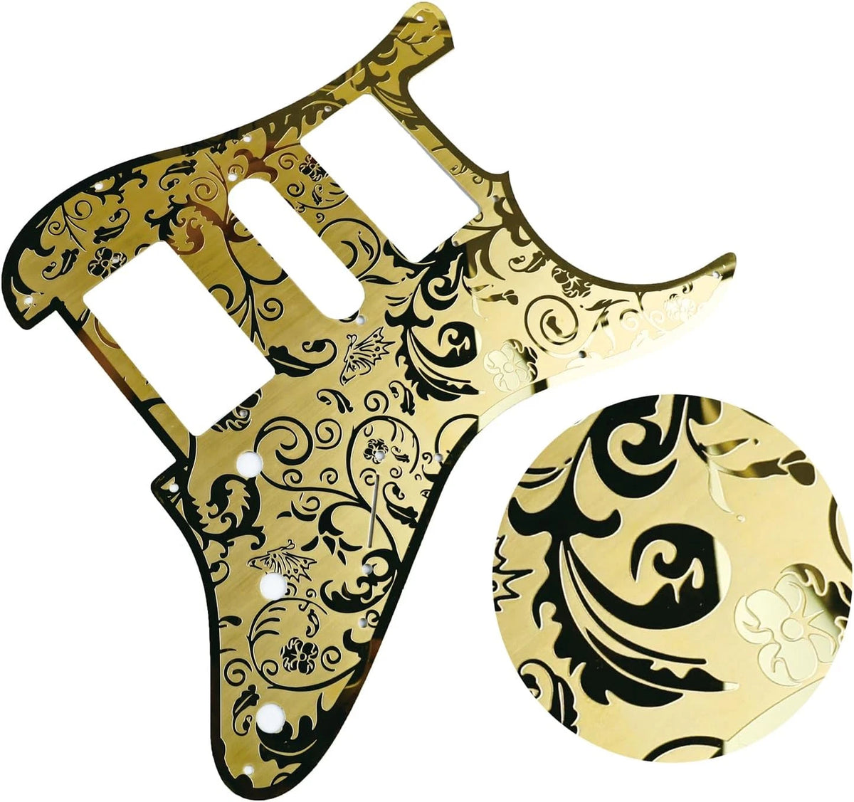 HSH Metal Guitar Pickguard Engraved Steel Scratch Plate Fit Stratocaster Strat