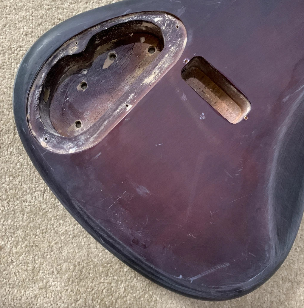 5 String Bass Body, Active Routing, Mahogany in Sunburst Finish Fit Warwick