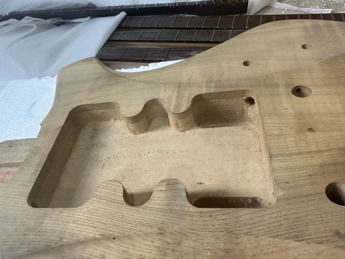 Custom DIY Project Guitar Body with Veneer Maple Top