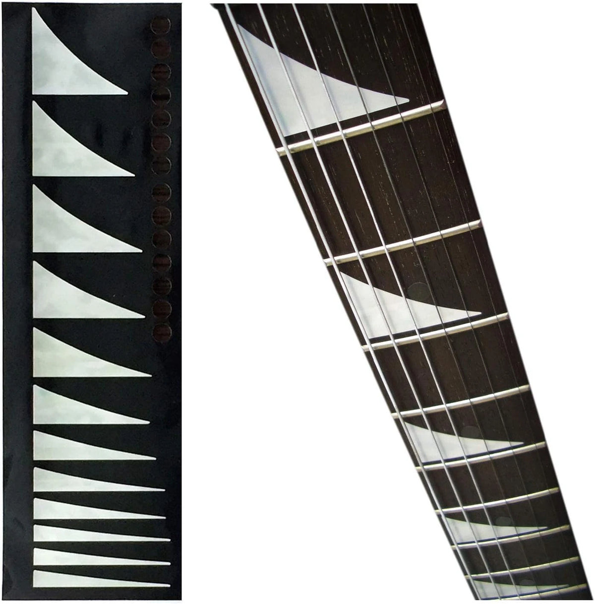 White Pearl Shark Fin Guitar Fretboard Fret Markers Inlay Stickers