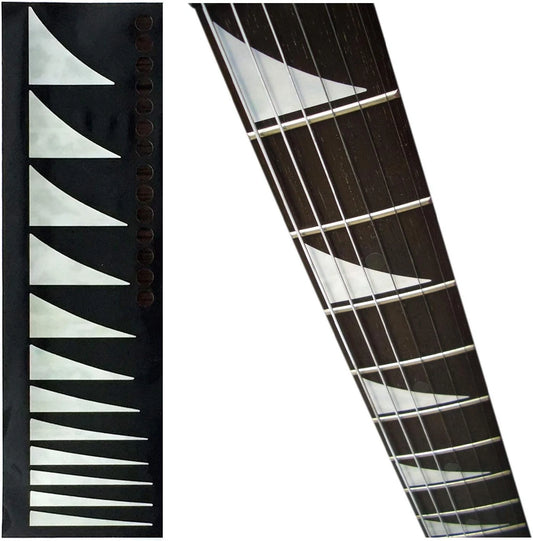 White Pearl Shark Fin Guitar Fretboard Fret Markers Inlay Stickers