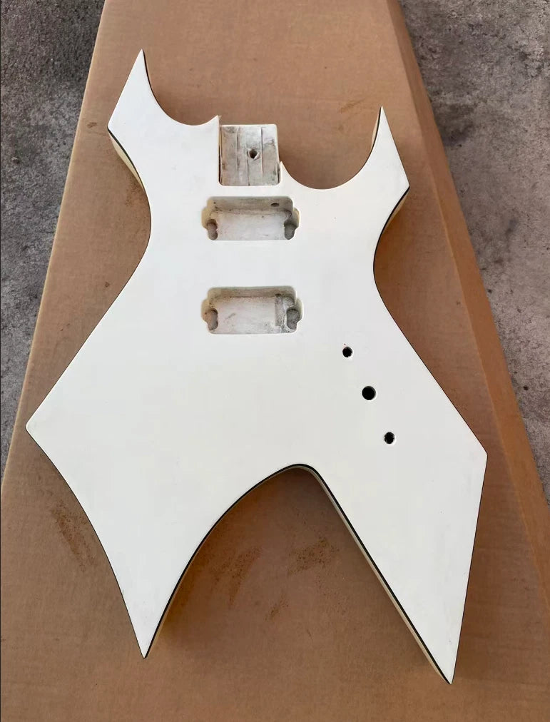 White Guitar HH DIY Project Basswood Body Fit Warlock