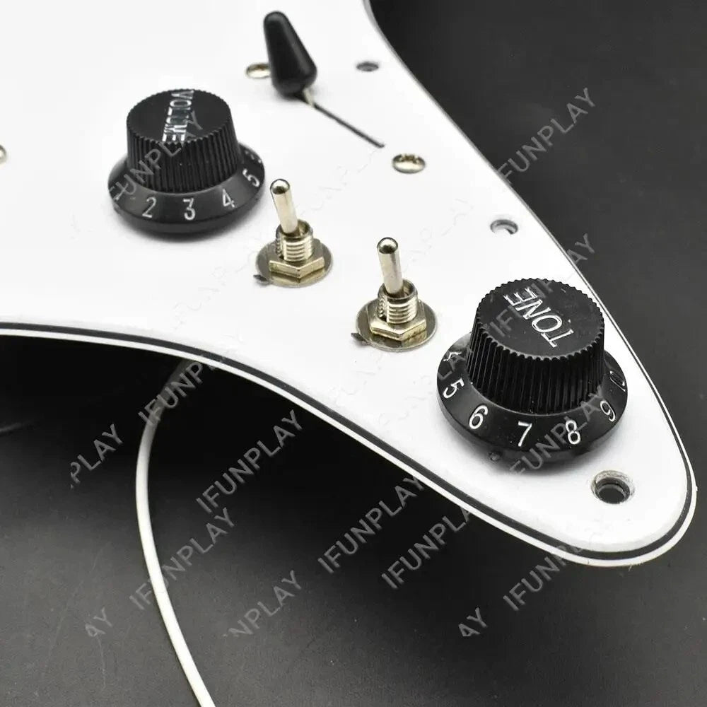 HH White Guitar Prewired Loaded Pickguard, Dual Rail Humbucker Pickups Fit Strat