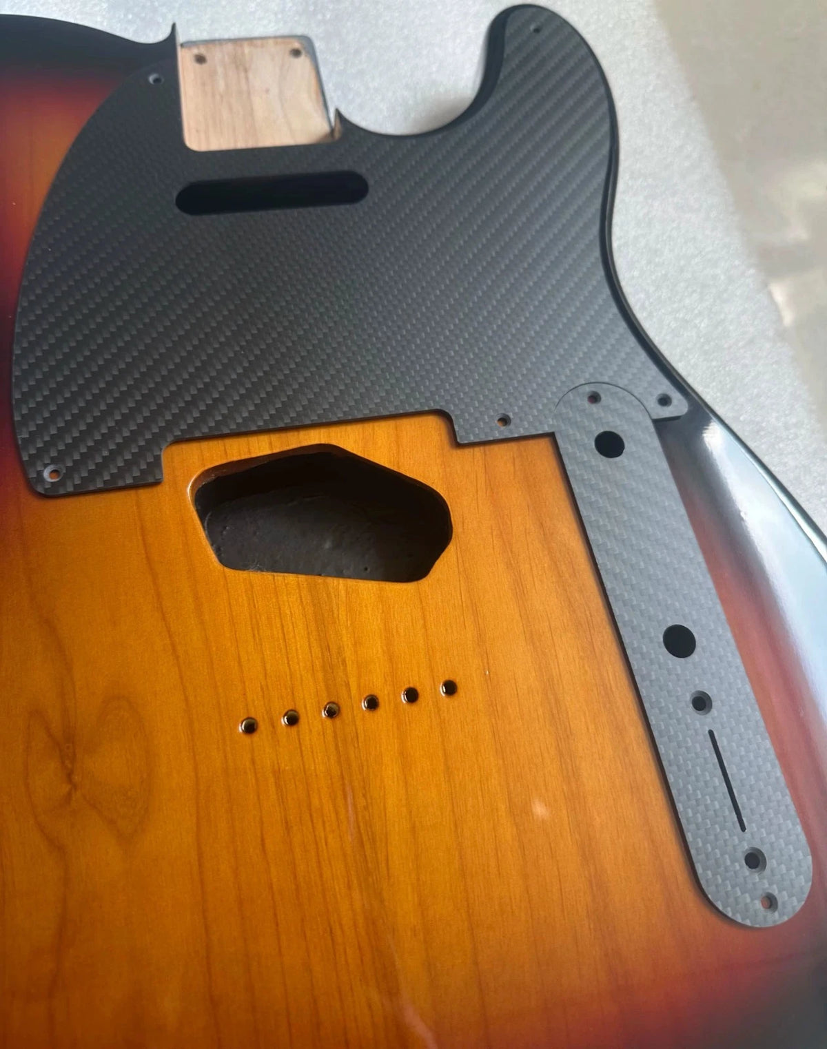 Two-Piece Alder Electric Guitar Body, Sunset Finish, Carbon Fiver Plates Fit TL